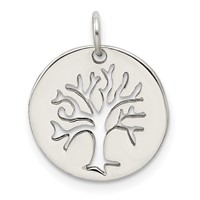 Sterling Silver Polished Tree Cut-out Charm view 1