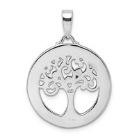 Sterling Silver Rhodium-plated White Mop Tree of Life Pendant view 3