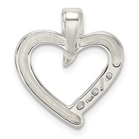 Sterling Silver Polished with CZ Heart Slide view 3