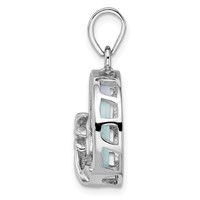 Sterling Silver Rhodium-plated Larimar with Palm Tree Pendant view 2