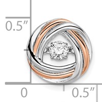 Sterling Silver Platinum-plated Rose-tone Vibrant Moving CZ Round Chain Slide view 3