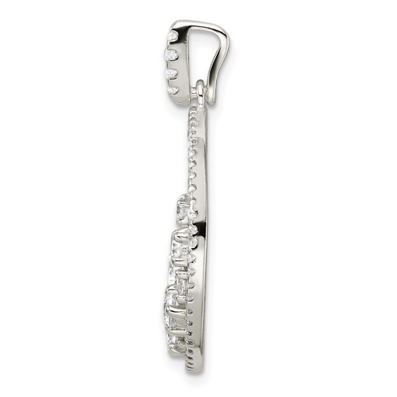 Sterling Silver CZ Circle Pendant