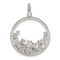 Sterling Silver CZ Circle Pendant view 4