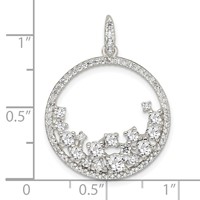 Sterling Silver CZ Circle Pendant view 3