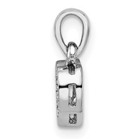 Sterling Silver Rhodium-plated CZ Polished Heart Pendant view 2