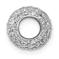 Sterling Silver Rhodium-plated CZ Bead -Fits Up to 4mm- Pendant view 2