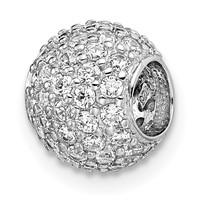Sterling Silver Rhodium-plated CZ Bead -Fits Up to 4mm- Pendant view 3