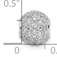 Sterling Silver Rhodium-plated CZ Bead -Fits Up to 4mm- Pendant view 4