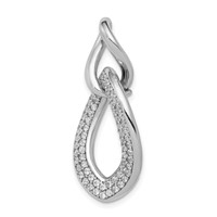 Sterling Silver Rhodium-plated Polished Pendant with CZ view 2