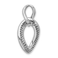 Sterling Silver Rhodium-plated Polished Pendant with CZ view 4