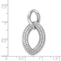 Sterling Silver Rhodium-plated Polished Pendant with CZ view 3