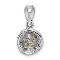 Sterling Silver Rhodium-plated Diamond and 7-8mm Button Freshwater Cultured Pearl Pendant view 3