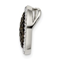 Sterling Silver Black and White Crystal Circle Chain Slide view 2