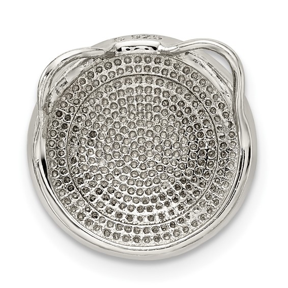 Sterling Silver Black and White Crystal Circle Chain Slide