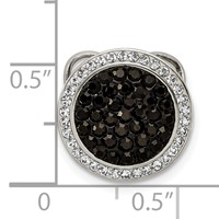 Sterling Silver Black and White Crystal Circle Chain Slide view 3