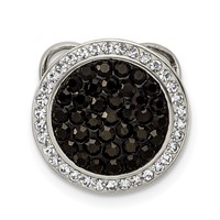 Sterling Silver Black and White Crystal Circle Chain Slide view 1