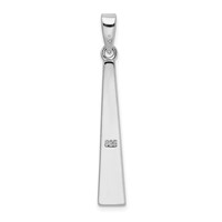 Sterling Silver Rhodium-plated White Lab Created Opal Bar Pendant view 3
