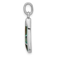 Sterling Silver Rhodium-plated Abalone Teardrop Pendant view 2