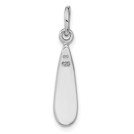 Sterling Silver Rhodium-plated Abalone Teardrop Pendant