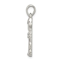 Sterling Silver Polished Small Heart Key Pendant view 2