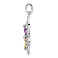 Sterling Silver Rhodium-plated PE CI AM Swiss BT Butterfly Pendant view 2