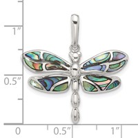 Sterling Silver Abalone Dragonfly Pendant view 4