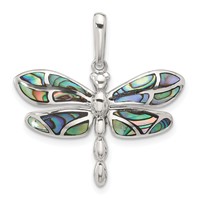 Sterling Silver Abalone Dragonfly Pendant view 1