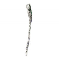 Sterling Silver Antiqued Green Red Blue Epoxy Marcasite Peacock Slide view 2