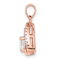 Sterling Silver Rose-tone Triangle CZ Pendant view 2