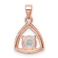 Sterling Silver Rose-tone Triangle CZ Pendant view 4