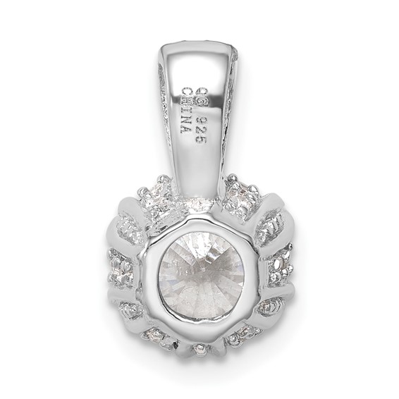 Sterling Silver Rhodium-plated CZ Pendant