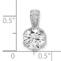 Sterling Silver Rhodium-plated CZ Pendant view 4