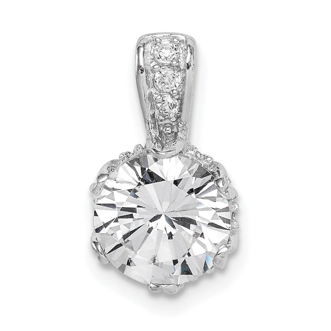 Sterling Silver Rhodium-plated CZ Pendant (QP5059)