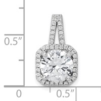 Sterling Silver Rhodium-platedCZ Halo Pendant view 4
