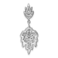 Sterling Silver Rhodium-plated CZ Dangle Pendant view 3