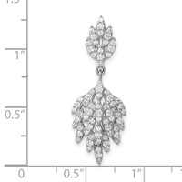 Sterling Silver Rhodium-plated CZ Dangle Pendant view 4