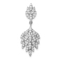 Sterling Silver Rhodium-plated CZ Dangle Pendant view 1