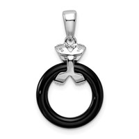 Sterling Silver Rhodium Plated CZ Pendant view 3