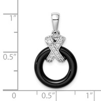 Sterling Silver Rhodium Plated CZ Pendant view 4