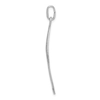 Sterling Silver Rhodium-plated Polished Leaf Pendant view 2