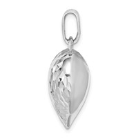 Sterling Silver Rhodium-plated Polished & D C Heart Pendant view 2