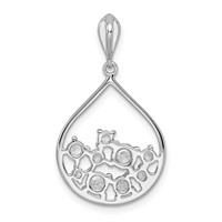 Sterling Silver Rhodium Plated CZ Pendant view 3