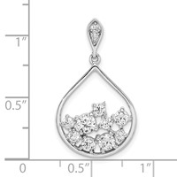 Sterling Silver Rhodium Plated CZ Pendant view 4