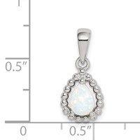 Sterling Silver Lab Created Opal Pendant view 4