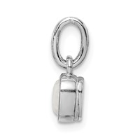 Sterling Silver Rhodium-Plated Lab Created Opal Heart Petite Pendant view 2
