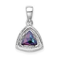 Sterling Silver Rhod-plated Trillion Mystic Fire White Topaz Pendant view 3
