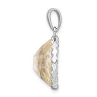 Sterling Silver Rhodium-plated Mop Pendant view 2