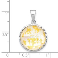 Sterling Silver Rhodium-plated Mop Pendant view 3