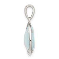 Sterling Silver Blue Chalcedony Stone Pendant view 2
