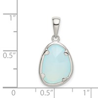 Sterling Silver Blue Chalcedony Stone Pendant view 4